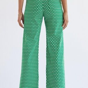 Maeve Green Polka Dot Wide Leg Pants